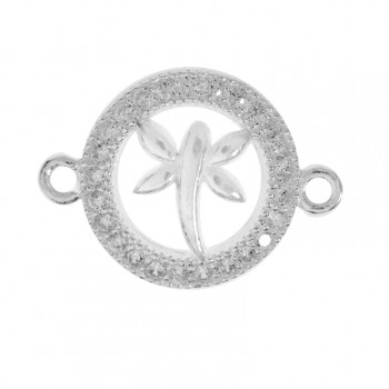 Entrepieza circonia libélula Plata de Ley 925