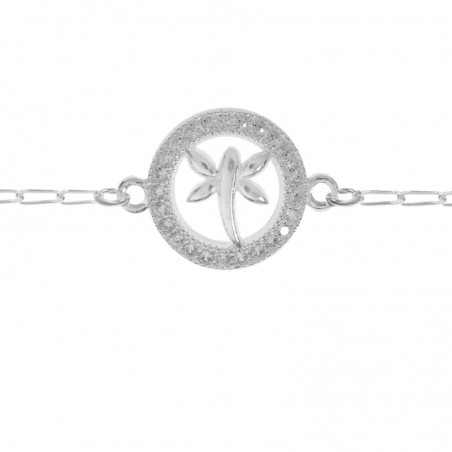 Pulsera Plata de Ley 925 circonita libélula