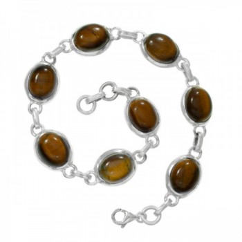 Pulsera ojo de tigre Plata de Ley 925