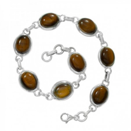 Pulsera ojo de tigre Plata de Ley 925