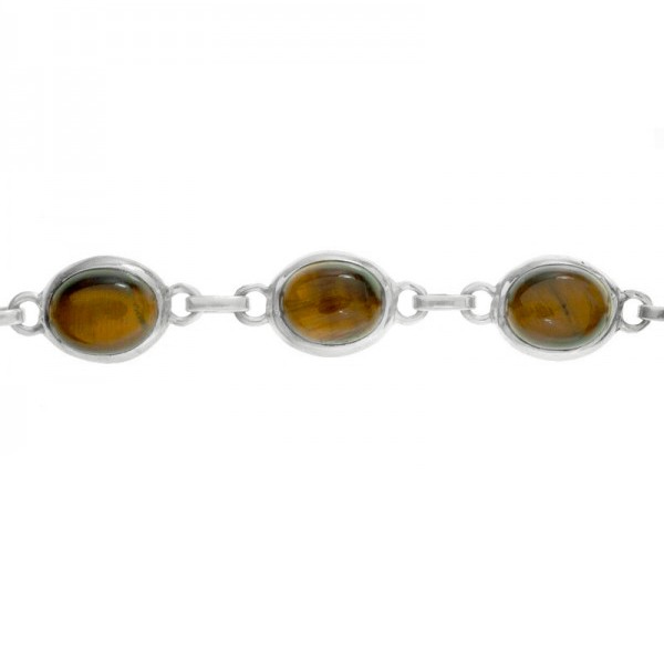 Pulsera ojo de tigre Plata de Ley 925