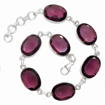 Pulsera Plata de Ley 925 piedra hindú topacio