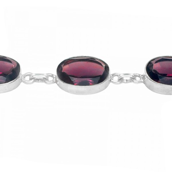 Pulsera Plata de Ley 925 piedra hindú topacio