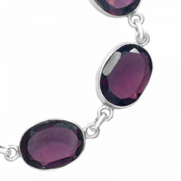 Pulsera Plata de Ley 925 piedra hindú topacio