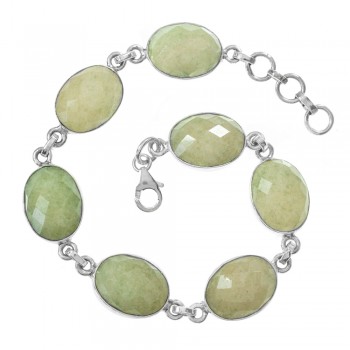 Pulsera esmeralda oval facetada Plata de Ley 925 - Karissma
