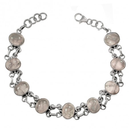 Pulsera cuarzo rosa Plata de Ley 925 - Karissma