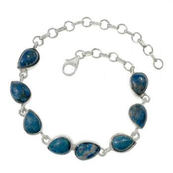 Pulsera gotas lapislázuli Plata de Ley 925 - Karissma