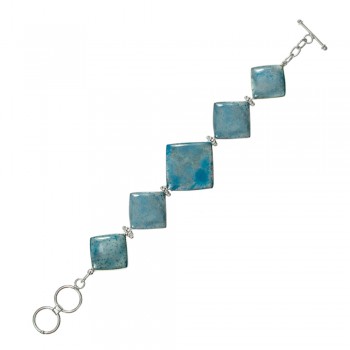 Pulsera rombos lapislázuli Plata de Ley - Karissma