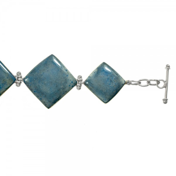 Pulsera rombos lapislázuli Plata de Ley - Karissma