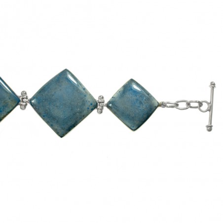 Pulsera rombos lapislázuli Plata de Ley - Karissma
