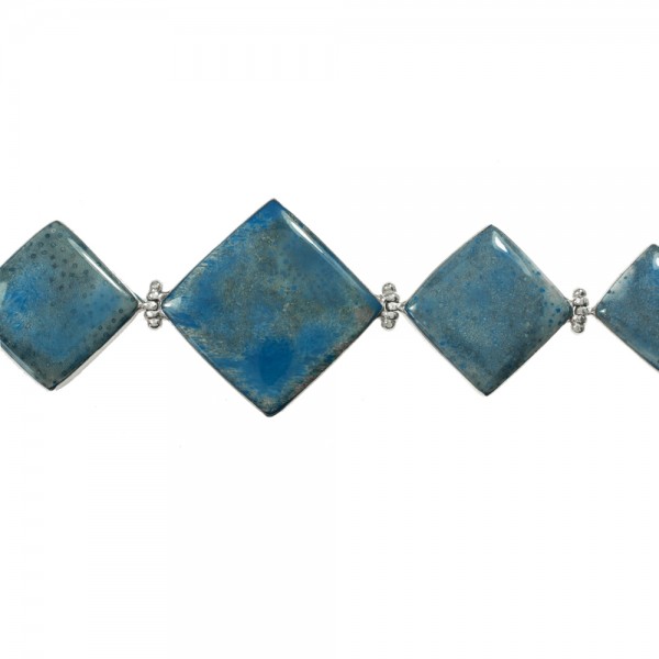 Pulsera rombos lapislázuli Plata de Ley - Karissma