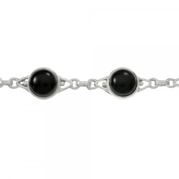 Pulsera ónix redondo Plata de Ley - Karissma