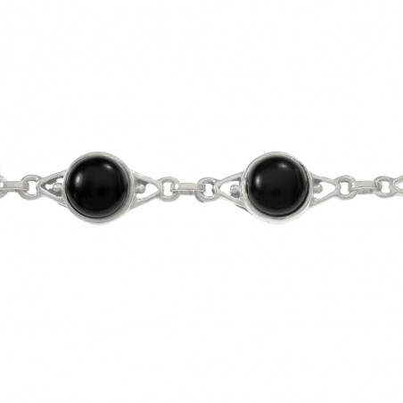Pulsera ónix redondo Plata de Ley - Karissma