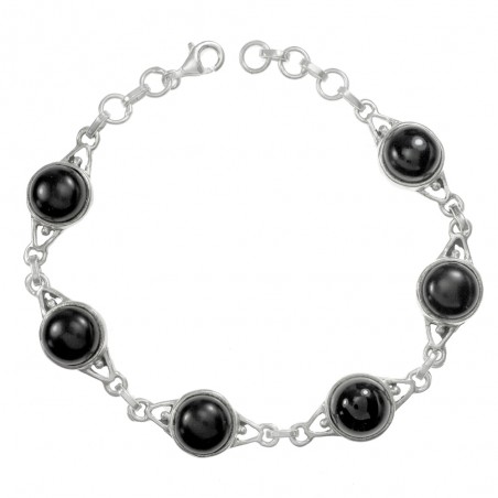 Pulsera ónix redondo Plata de Ley - Karissma