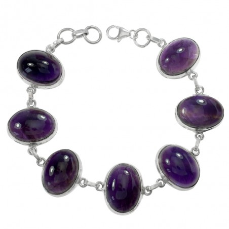 Pulsera amatista oval XL Plata de Ley 925| Karissma