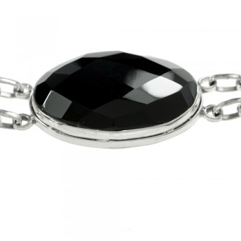 Pulsera XL ónix facetado Plata de Ley - Karissma 2