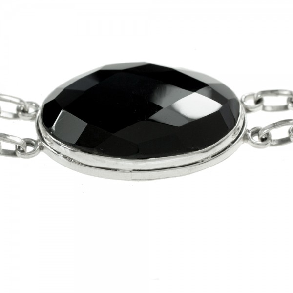 Pulsera XL ónix facetado Plata de Ley - Karissma