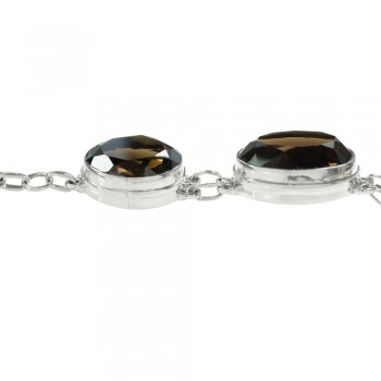 Pulsera XL cuarzo fumé facetado Plata de Ley 925 - Karissma 2