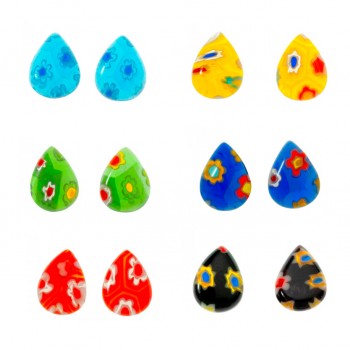 Pendientes gota cristal Murano Plata de Ley - Karissma