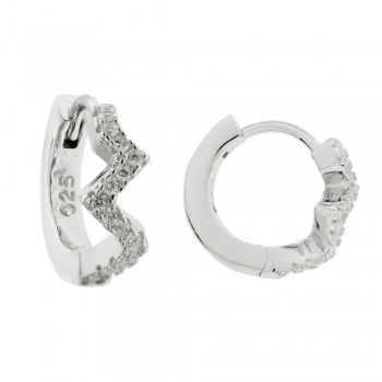 Aros brillo zig-zag Plata de Ley - Karissma