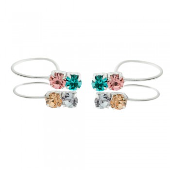 Ear cuff colorful Plata de Ley - Karissma