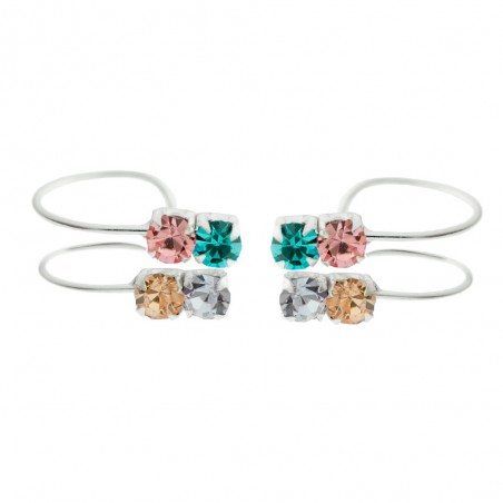 Ear cuff colorful Plata de Ley - Karissma