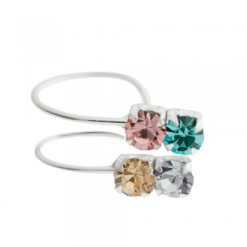 Ear cuff colorful Plata de Ley - Karissma 2