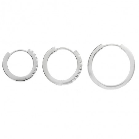 Aros brillo blanco Plata de Ley - Karissma