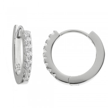 Aros brillo blanco Plata de Ley - Karissma 2