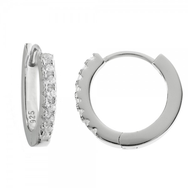 Aros brillo blanco Plata de Ley - Karissma