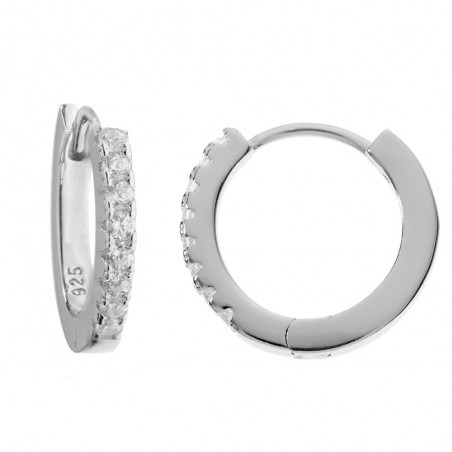 Aros brillo blanco Plata de Ley - Karissma