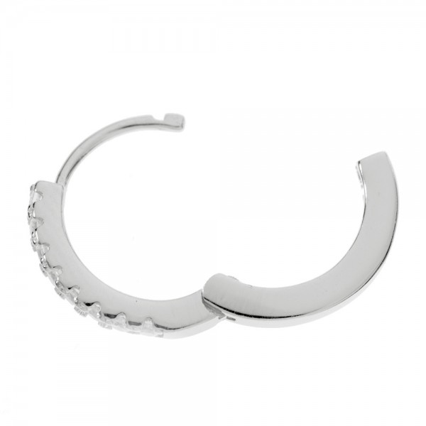 Aros brillo blanco Plata de Ley - Karissma