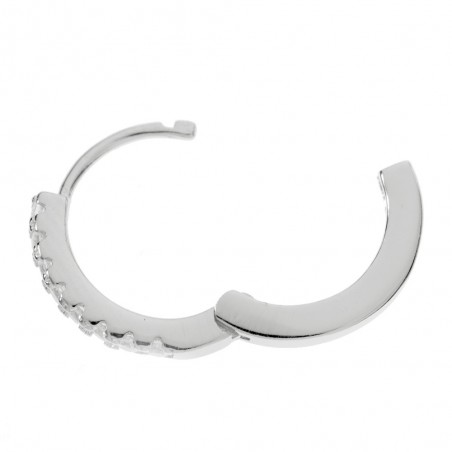 Aros brillo blanco Plata de Ley - Karissma