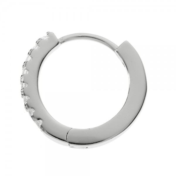 Aros brillo blanco Plata de Ley - Karissma