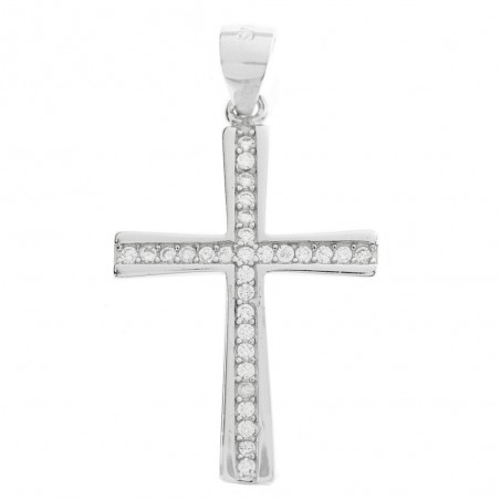 Cruz circonitas blancas Plata de Ley - Karissma
