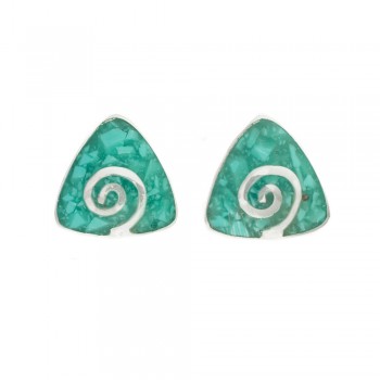 Pendientes triángulo turquesa Plata de Ley - Karissma