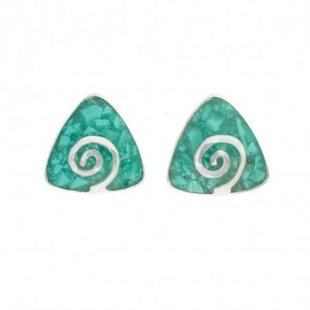 Pendientes triángulo turquesa Plata de Ley - Karissma