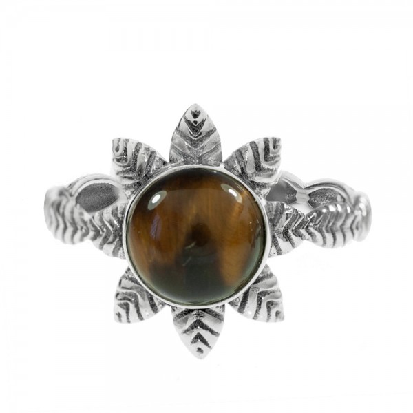 Anillo piedra natural puntas Plata de Ley - Karissma