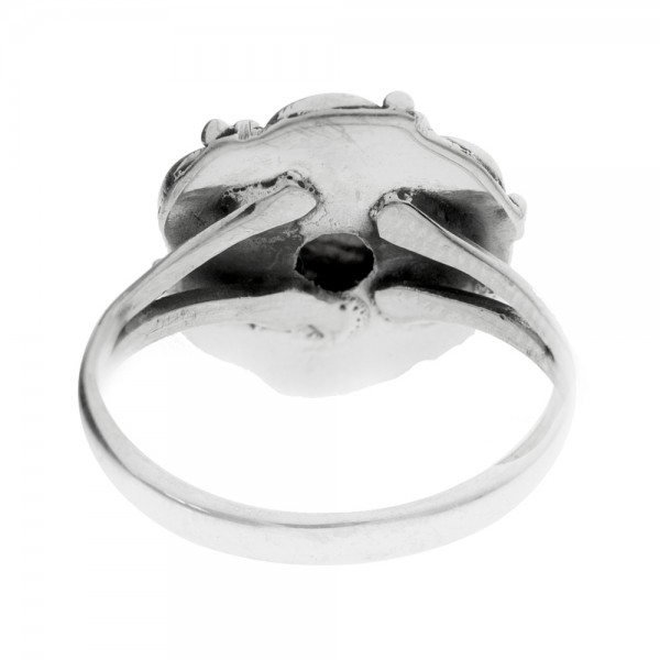 Anillo piedra natural flor étnica Plata de Ley - Karissma