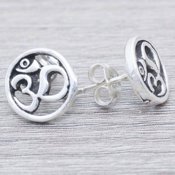 Pendientes símbolo Om Plata de Ley 925