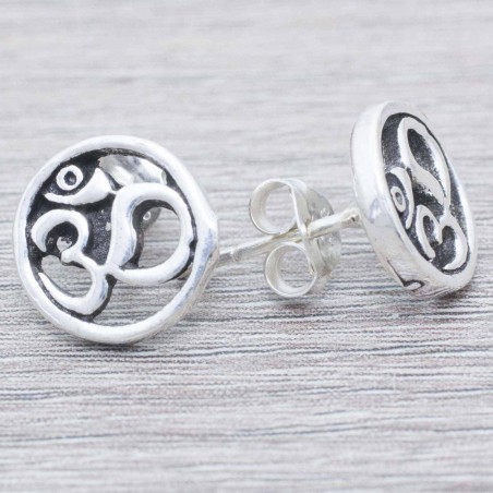 Pendientes símbolo Om Plata de Ley 925