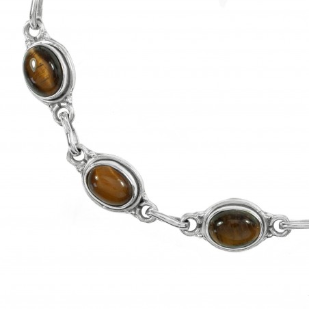 Pulsera de piedra natural talla oval Plata de Ley  - Karissma