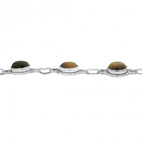 Pulsera de piedra natural talla oval Plata de Ley  - Karissma