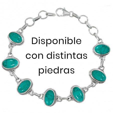 Pulsera de piedra natural oval Plata de Ley  - Karissma