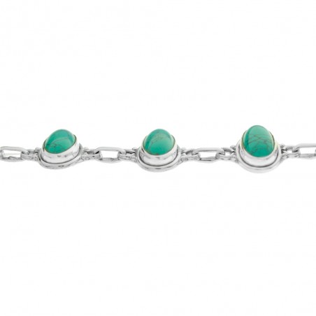 Pulsera de piedra natural oval Plata de Ley  - Karissma