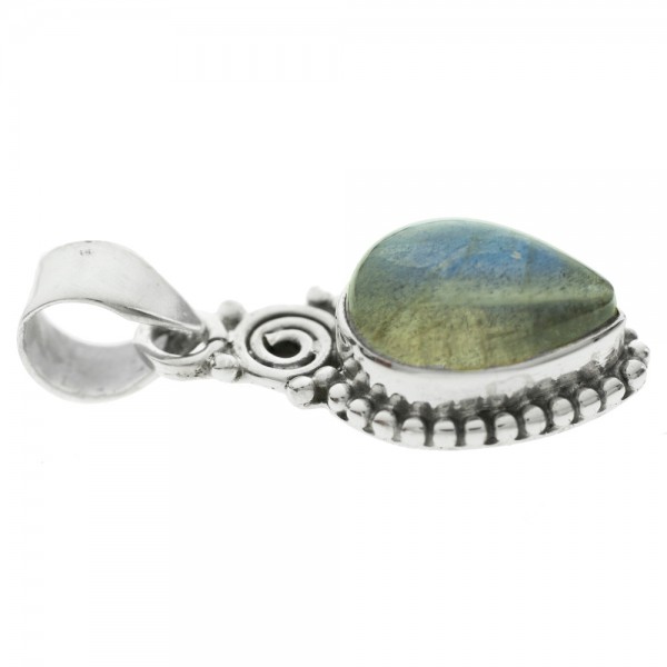 Colgante gota étnica piedra natural Plata de Ley - Karissma