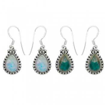 Pendientes gota piedra natural Plata de Ley - Karissma