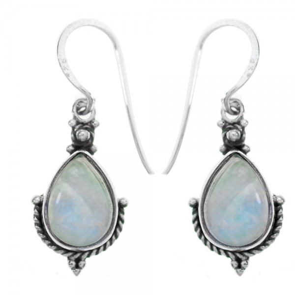 Pendientes étnicos gota piedra natural Plata de Ley - Karissma