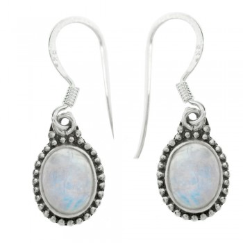 Pendientes étnicos piedra natural oval Plata de Ley - Karissma 2