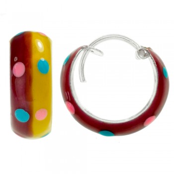 Aros esmaltado de colores Plata de Ley - Karissma